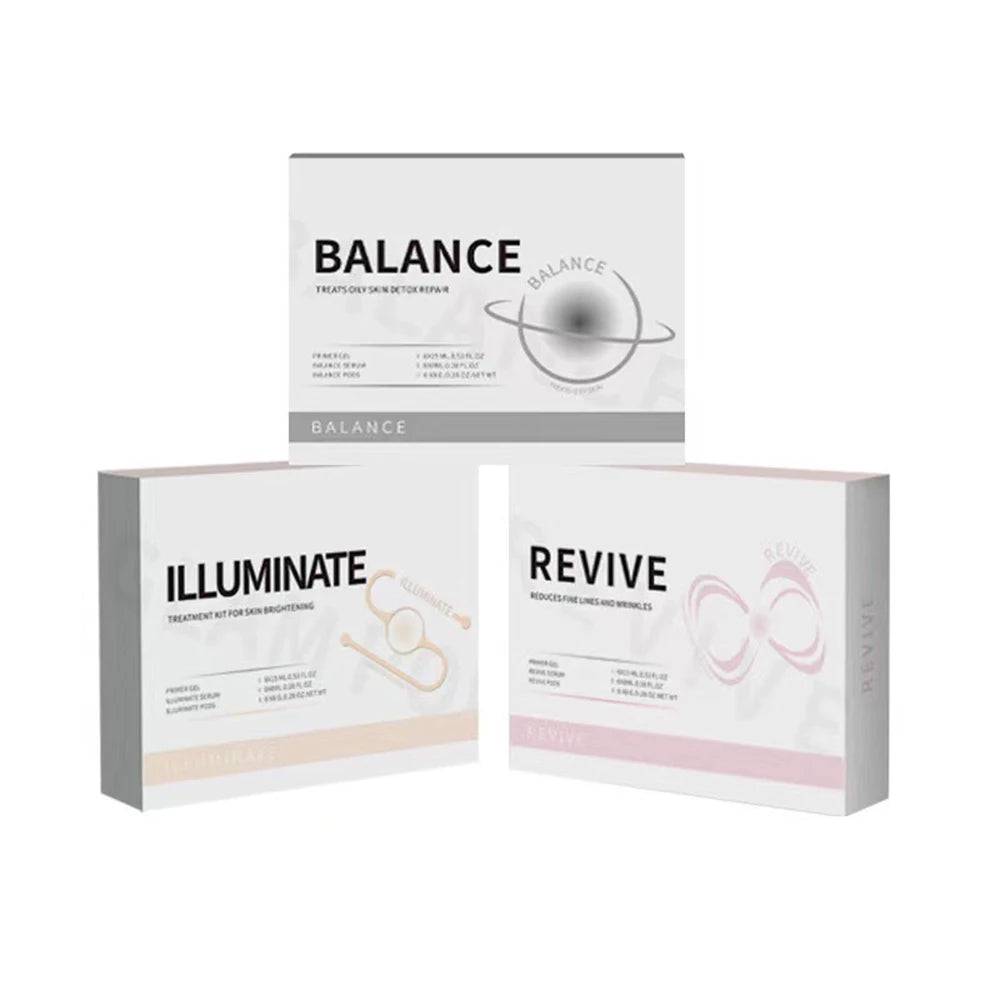 CO2 Facial Pod Kit with Capsule, Serum and Gel References, Seven Numbered Type Options for Bubble Facial Device Consumable Selection and Adult Beauty Routines