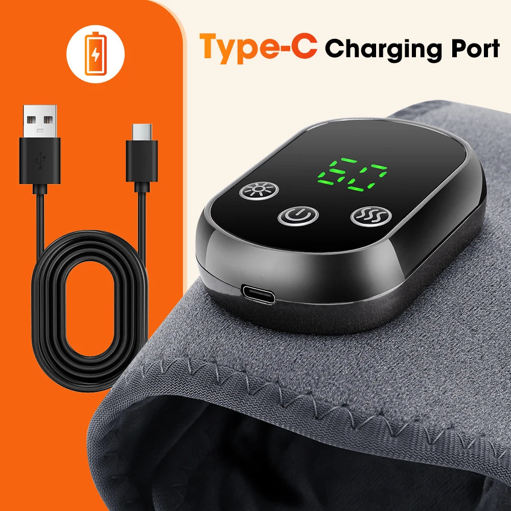 Rechargeable Ankle Heating Wrap XBL-8688A1, Red Light and 3 Vibration Modes with 1800mAh Battery, USB-C Charging and 1 or 2 Piece Options for Adult Personal Care