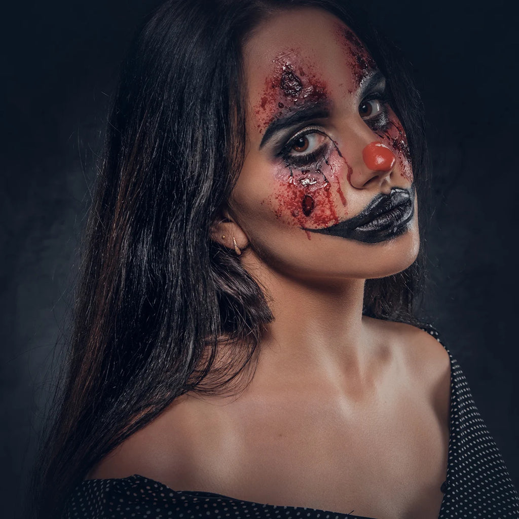Halloween SFX Makeup Set by Bowitzki with Fake Blood, Scar Wax and Charred Ash Powder References for Simulated Costume Effects, Cosplay and Stage Looks