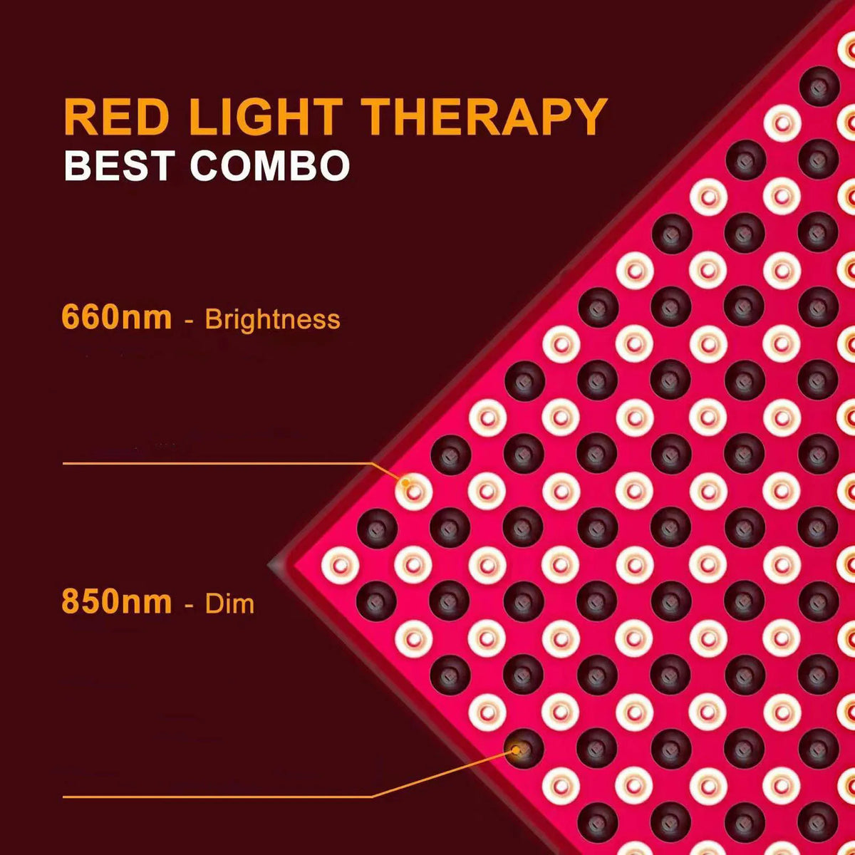 Red LED Light Panel with Listed 45W Power and 660nm 850nm Wavelengths, Combination Home Beauty Lamp with US or EU Plug Options for Manual-Guided Use