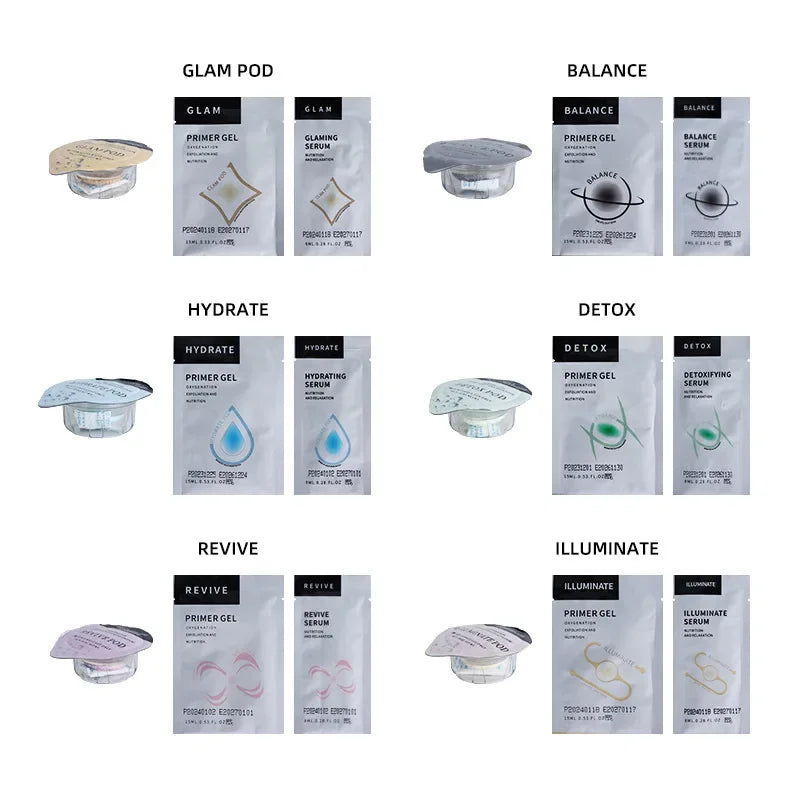 Facial CO2 Bubble Spa Options with Type1-Type7 Capsule, Serum and Gel References, Separate Beauty Machine and Machine NO BOX Selections