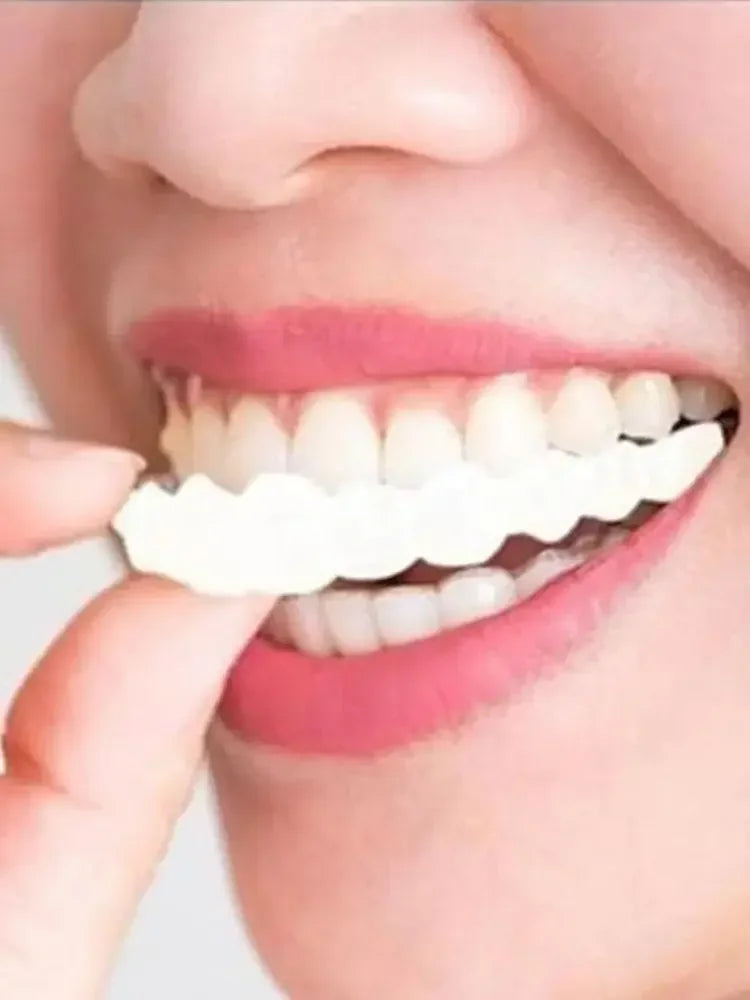 Temporary Cosmetic Teeth Covers, One Upper and Lower Pair with Listed Heat-Moldable Design for Adult Smile Appearance, Dental Fit Review Before Use