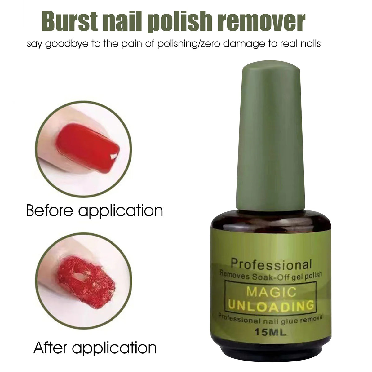 Brush-On Gel Nail Polish Remover with Listed 15ml Content and Single-Bottle Package Reference, Nine Coded Options for Adult Manicure Removal Routines