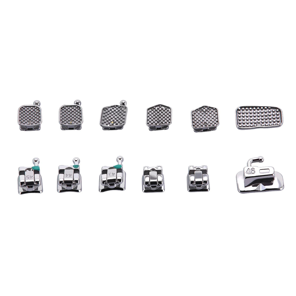 Passive Self-Ligating Brackets by AZDENT, Five Packs with First-Molar Buccal Tubes and Listed 0.022-Inch MBT or Roth Hooks 345 Options for Professional Orthodontic Selection