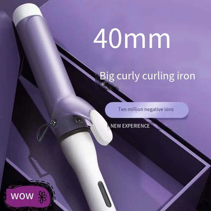 40mm Large Barrel Curling Iron with Tourmaline Ceramic Heating, Five Temperature Settings and Purple Finish for Loose Curl Styling, US Plug Option