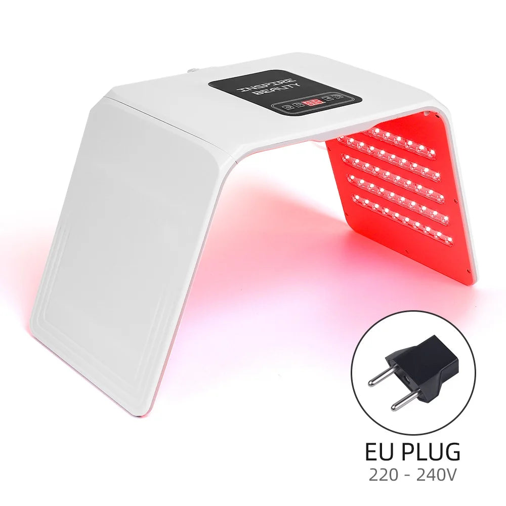 Foldable LED Facial Light Machine with 160 Listed LEDs and Seven Color Modes, 24W Face and Body Beauty Device with Eye Protection and Regional Plug Options