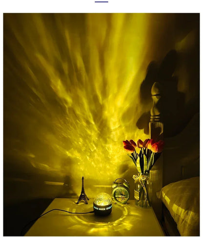 USB Galaxy Projector Light with Starry Sky, Aurora, Water Wave or Crystal Style Options, Decorative Bedroom and Party Lighting with Select Remote Versions