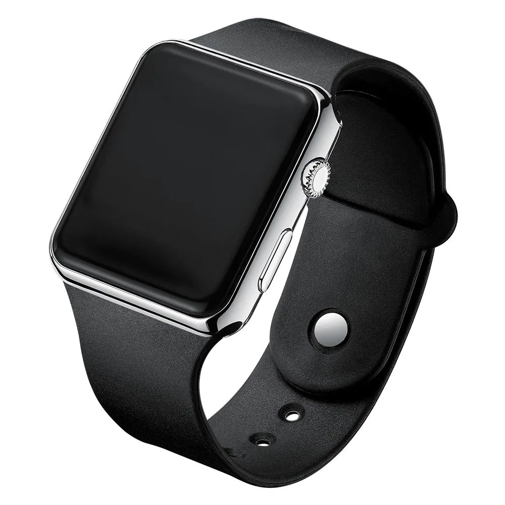 LED Digital Watch for Men and Women, Lightweight 22g Wristwatch with Date Display, 12/24-Hour Format and Rubber Band in Four Color Options