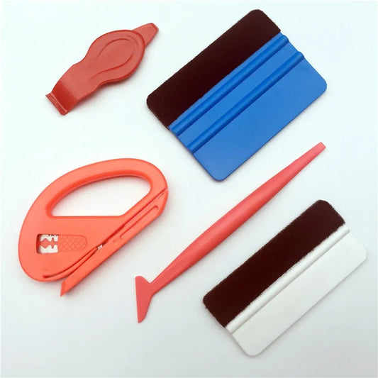 Car Vinyl Wrap Tool Kit with Rubber Squeegee and Scraper References, 3 or 5-Piece Set Options for Vehicle Film, Window Tint and Glass Film Application