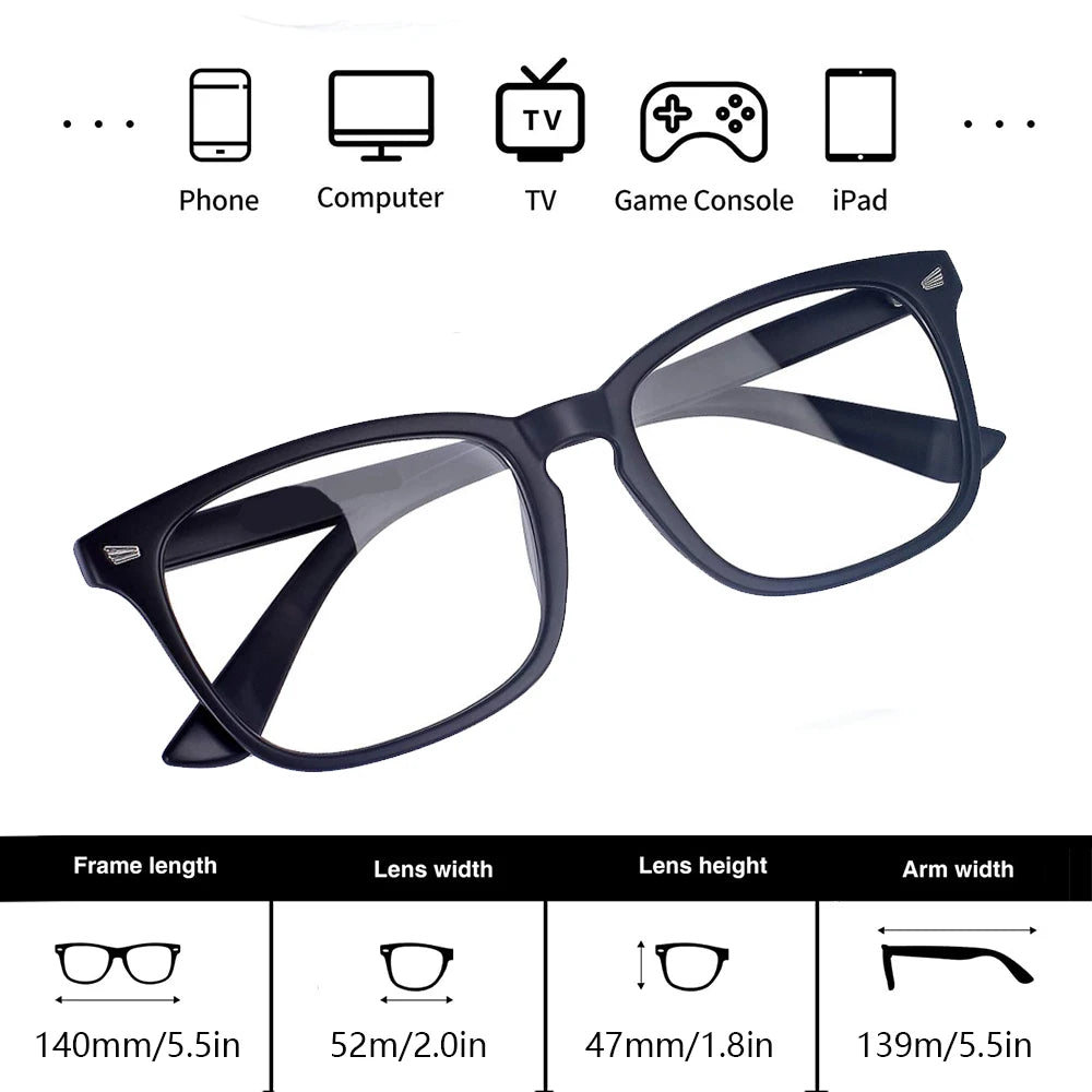 Computer Glasses Three-Piece Eyewear Set for Women and Men, Office Outfit Accessories for Computer, Gaming, TV and Phone Use with Listed Blue Light Filter Reference