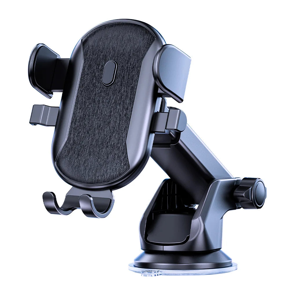 Suction Cup Car Phone Mount for Compatible Dashboard or Windshield Placement, Adjustable Smartphone Holder with Separate Air Vent Style Option