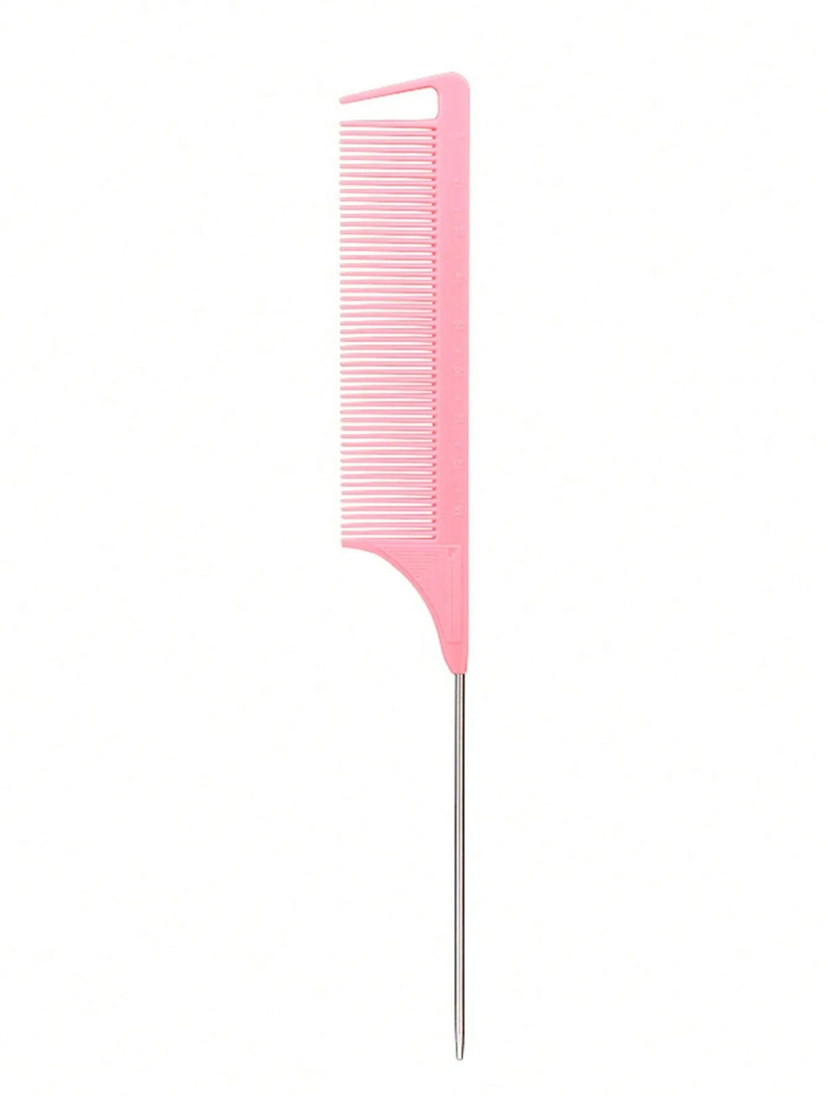 Pointed Tail Hair Comb for Manual Sectioning and Human Hair Wig Styling, Stainless Steel Reference with Pink, Black, Purple and Rose Color Options
