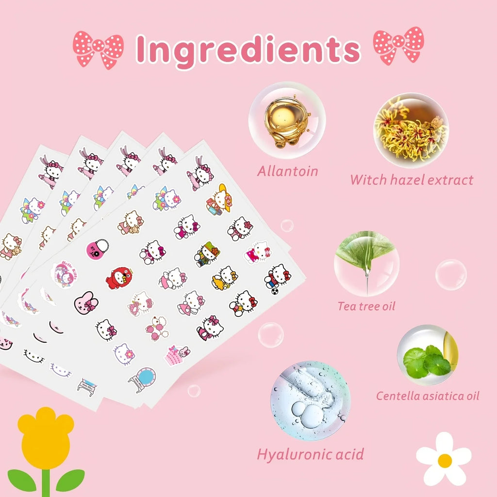 Cartoon Hydrocolloid Pimple Patches, 45PCS or 135PCS Pack Options with Hello Kitty Styling Reference for Decorative Facial Care and Personal Skincare Routines