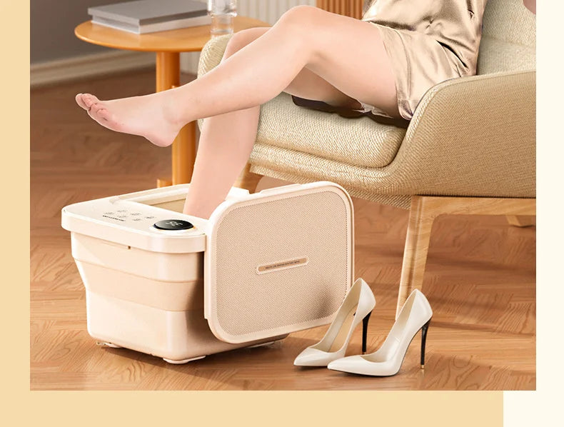 Electric Foot Spa Tub, 220V Foldable Foot Bath with Listed Heating and Massage Functions, Basic Model or Digital Display Options for Home Soaking