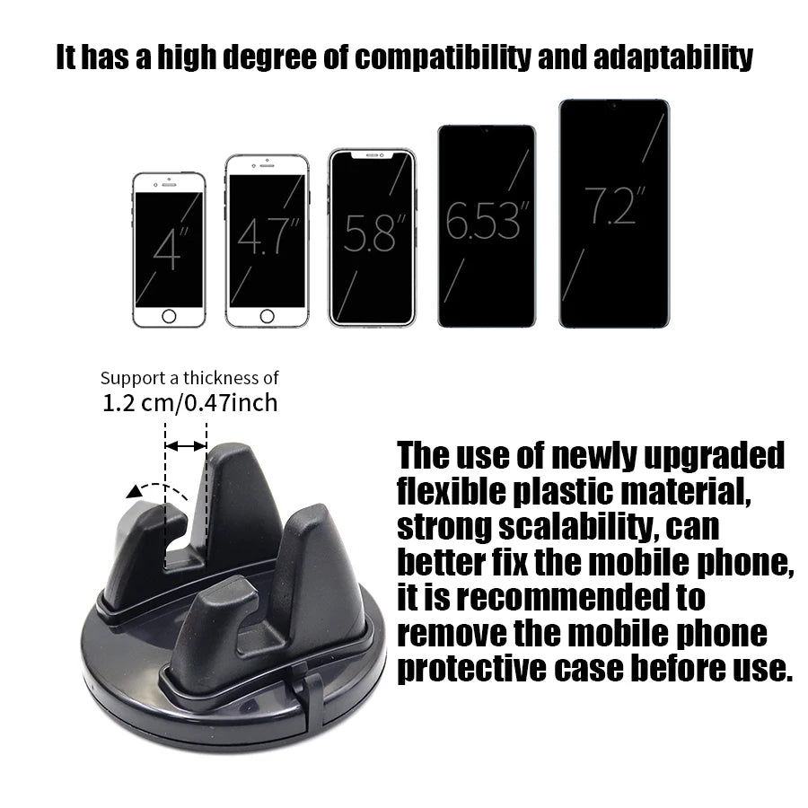 Car Phone Navigation Holder, 360° Rotating Mobile Phone Bracket with Listed Non-Slip Design, Black or Red Options for Compatible Vehicle Phone Positioning