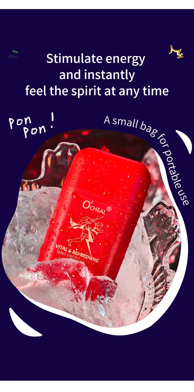 Aroma Scent Stick by O'cheal with Double-Hole Design, Listed 3.6g Format and Mint, Watermelon, Peach, Lemon or Grape Labels with Single and Multipack Options