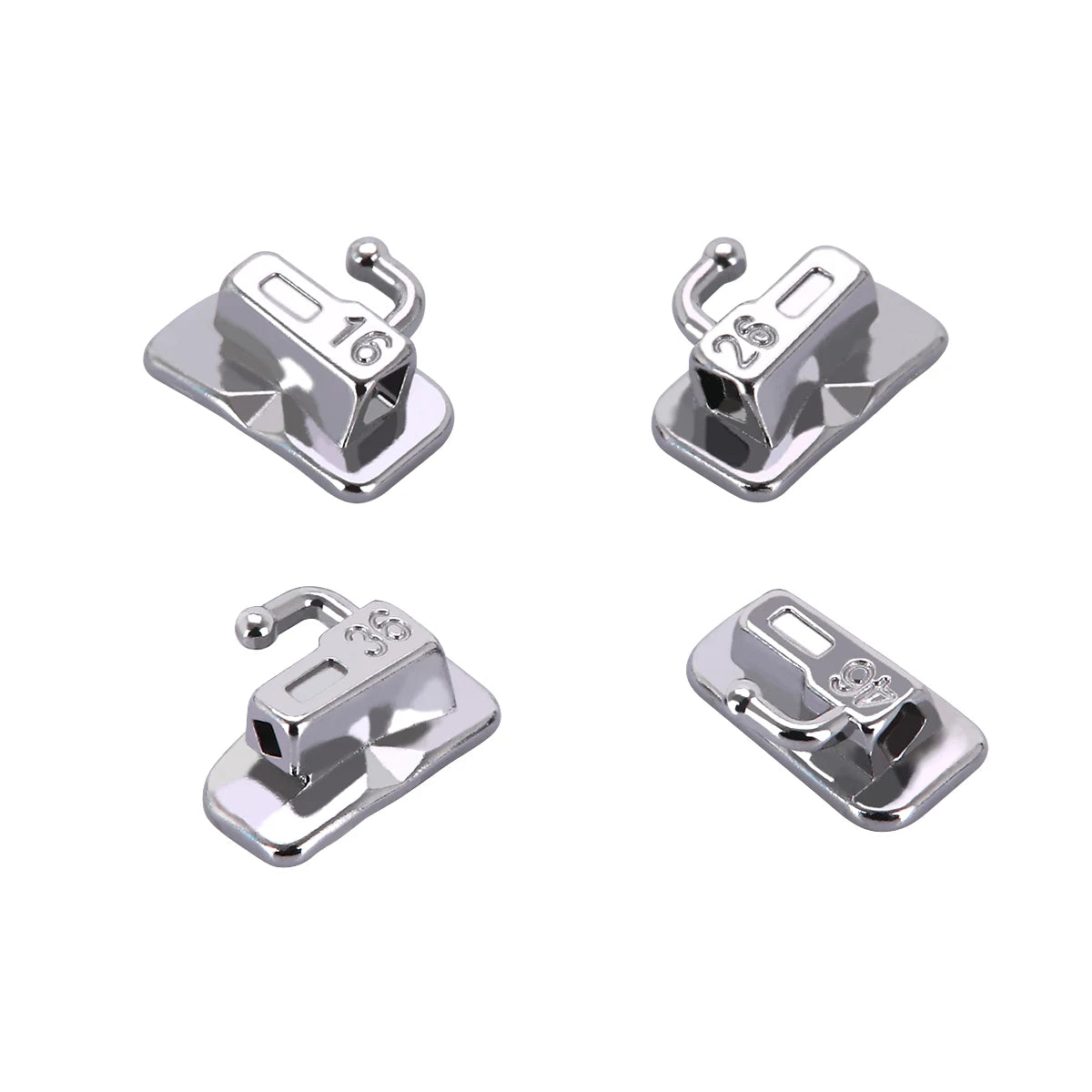 Passive Self-Ligating Brackets by AZDENT, Five Packs with First-Molar Buccal Tubes and Listed 0.022-Inch MBT or Roth Hooks 345 Options for Professional Orthodontic Selection