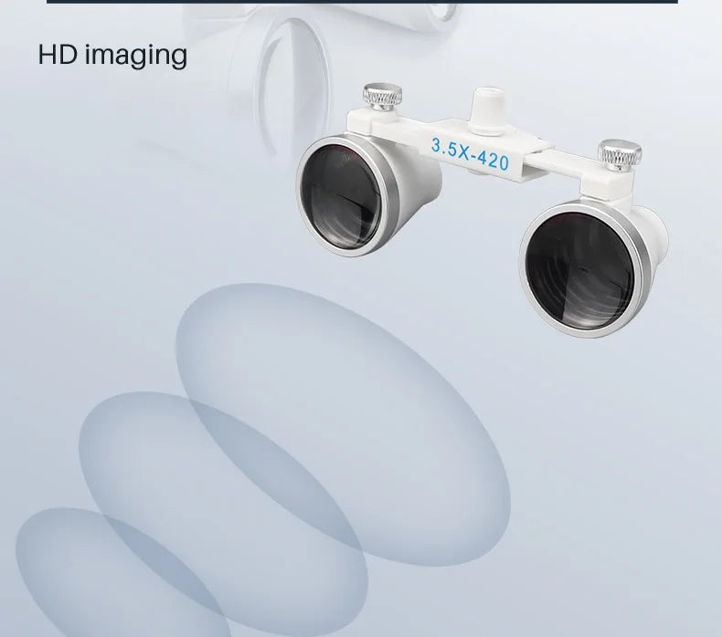 Dental Loupes with LED Headlight, 2.5X or 3.5X Binocular Magnifier with Listed 5W Light, Adjustable Brightness and Spot, US or EU Plug Options