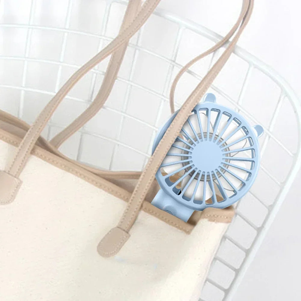 Mini Rechargeable Handheld Fan with USB Cable, 300mAh Portable Personal Cooling Fan for Makeup Routines, Desk Breaks and Summer Travel in Four Colors