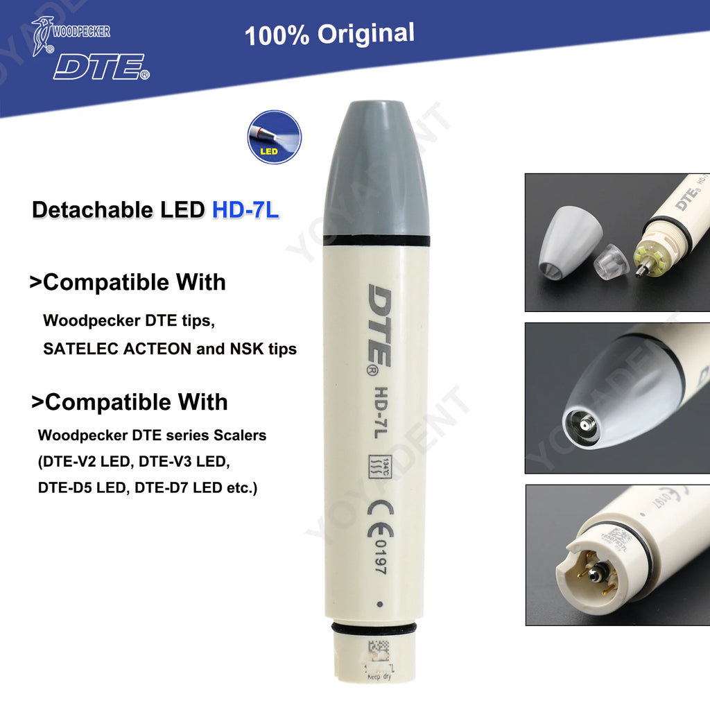 Endodontic Ultrasonic Tips and Accessory Options by Woodpecker DTE, ED-Series Model Selections with TD-1L and HD-7L Choices for Dental Equipment