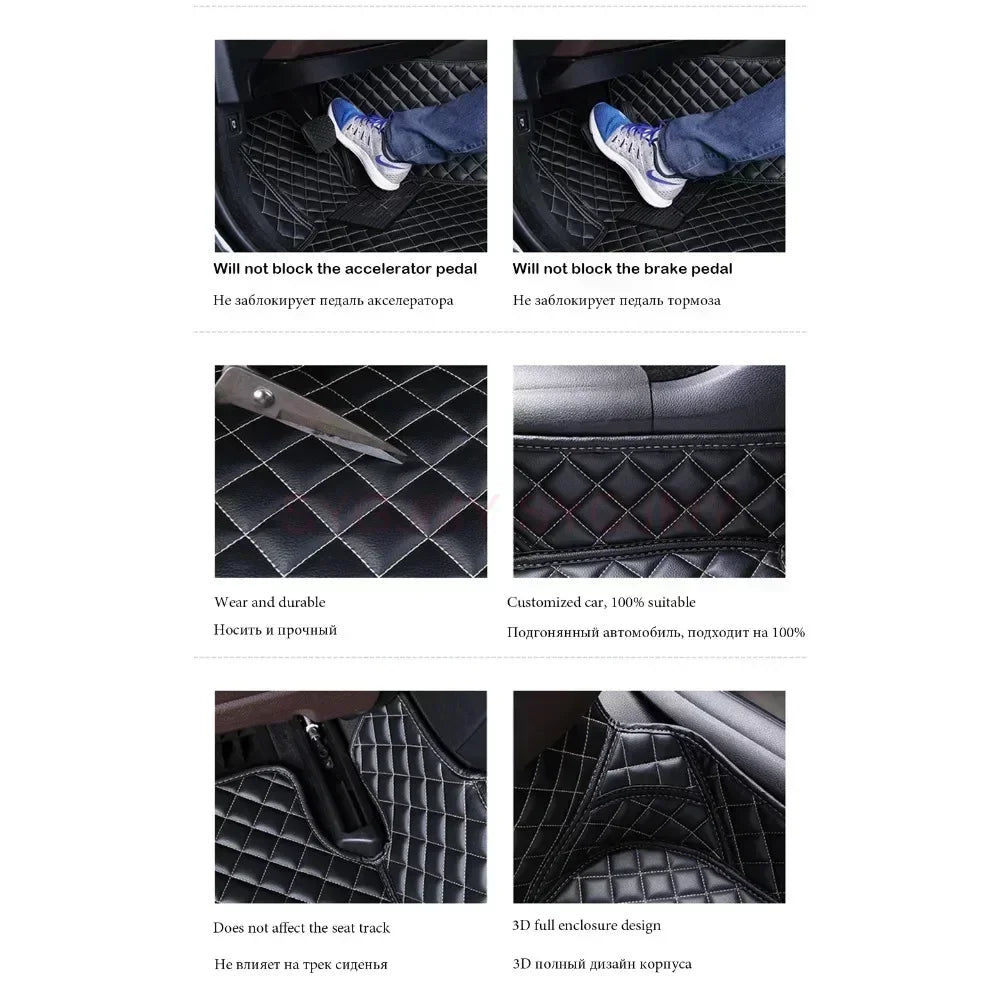 3D Car Floor Mats for Listed Renault Kadjar, Duster, Fluence and Koleos Configurations, Artificial Leather Cabin Covers with Black Single-Piece and Five-Seat Color Options