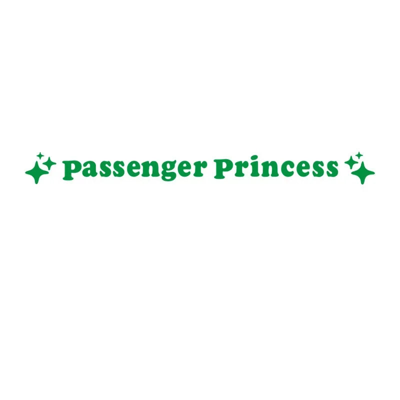 Passenger Princess Mirror Decal Stickers in Eight Colors, Two-Piece PVC Vehicle Decoration Set with Star Styling Reference and Listed 12.5 x 1.18cm Size