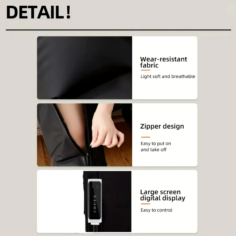 Air Compression Leg Massager by JinKairui with 3 Modes, 3 Intensity Levels and Display Controller, Short or Long Options Without Heat