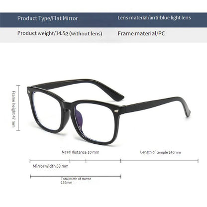 Minimalist Square Clear Lens Glasses with Acrylic Lenses and Lightweight Plastic Frames, Unisex Casual Eyewear in Black or BlackTransparentDemi Options