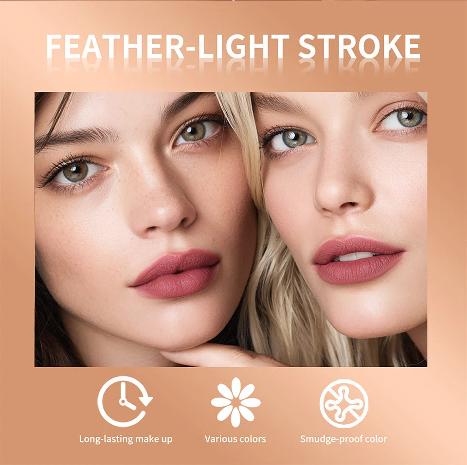 Lip Liner Stain by Lakerain with Flexible Ballpoint Felt Tip, Listed 1ml Lip Contour Makeup for Outlining, Shading and Filling with Eight Named Shade Choices