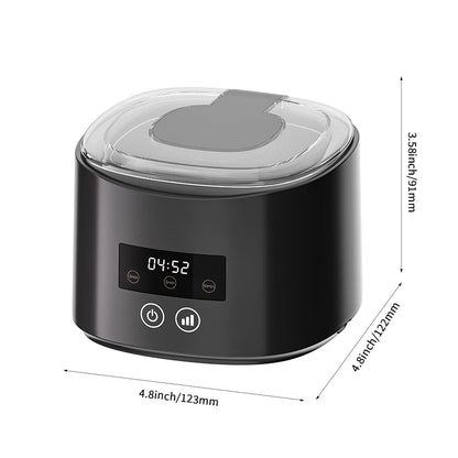 Ultrasonic Retainer Cleaner with Listed 45kHz Frequency, Black Portable Dental Cleaning Pod for Compatible Removable Dentures, Retainers and Mouth Guards