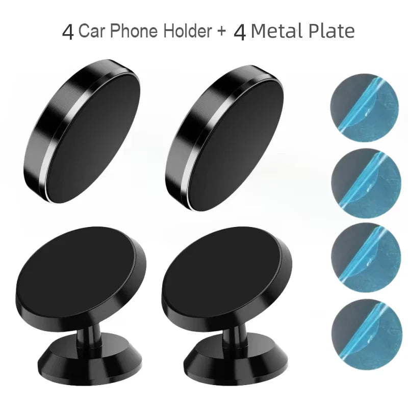 Magnetic Car Phone Holder with Fixed or 360-Degree Rotating Model Options, Dashboard and Wall Mounting References in Black, Silver, Gold and Rose Gold
