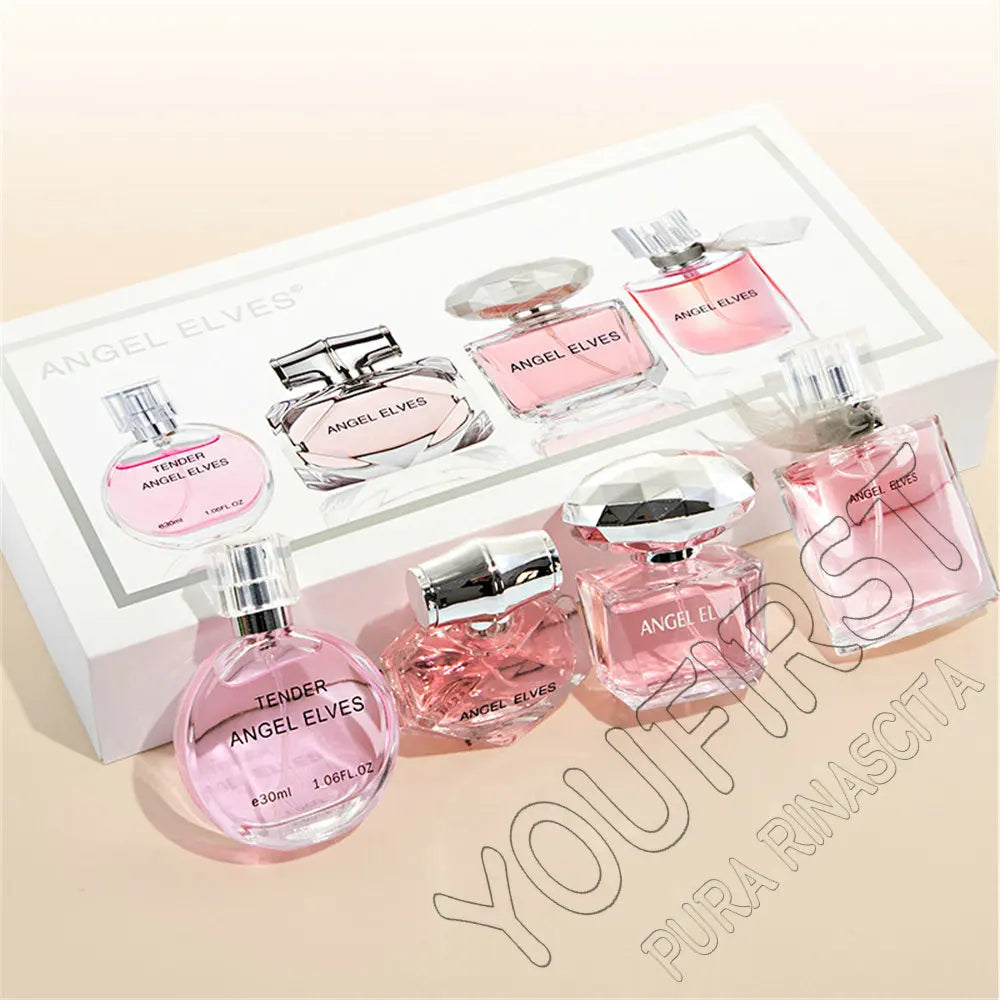 Perfume Gift Set for Women with Floral Fruity Scent References, Listed Four-Piece Gift Box and 120ml Option for Everyday Fragrance and Gift Planning
