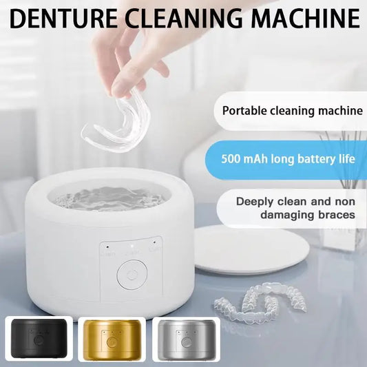 50kHz Ultrasonic Retainer Cleaner with 160ml Tank, USB Rechargeable Dental Appliance Cleaning Machine with 3, 5 and 10 Minute Cycles and Four Color Options