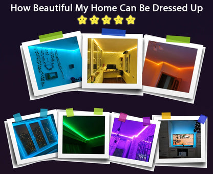 Music Sync RGB LED Strip Lights with 5V USB Power and Bluetooth 24key Option, Nine Lengths from 1m to 30m for Bedroom, TV and Party Accent Decoration