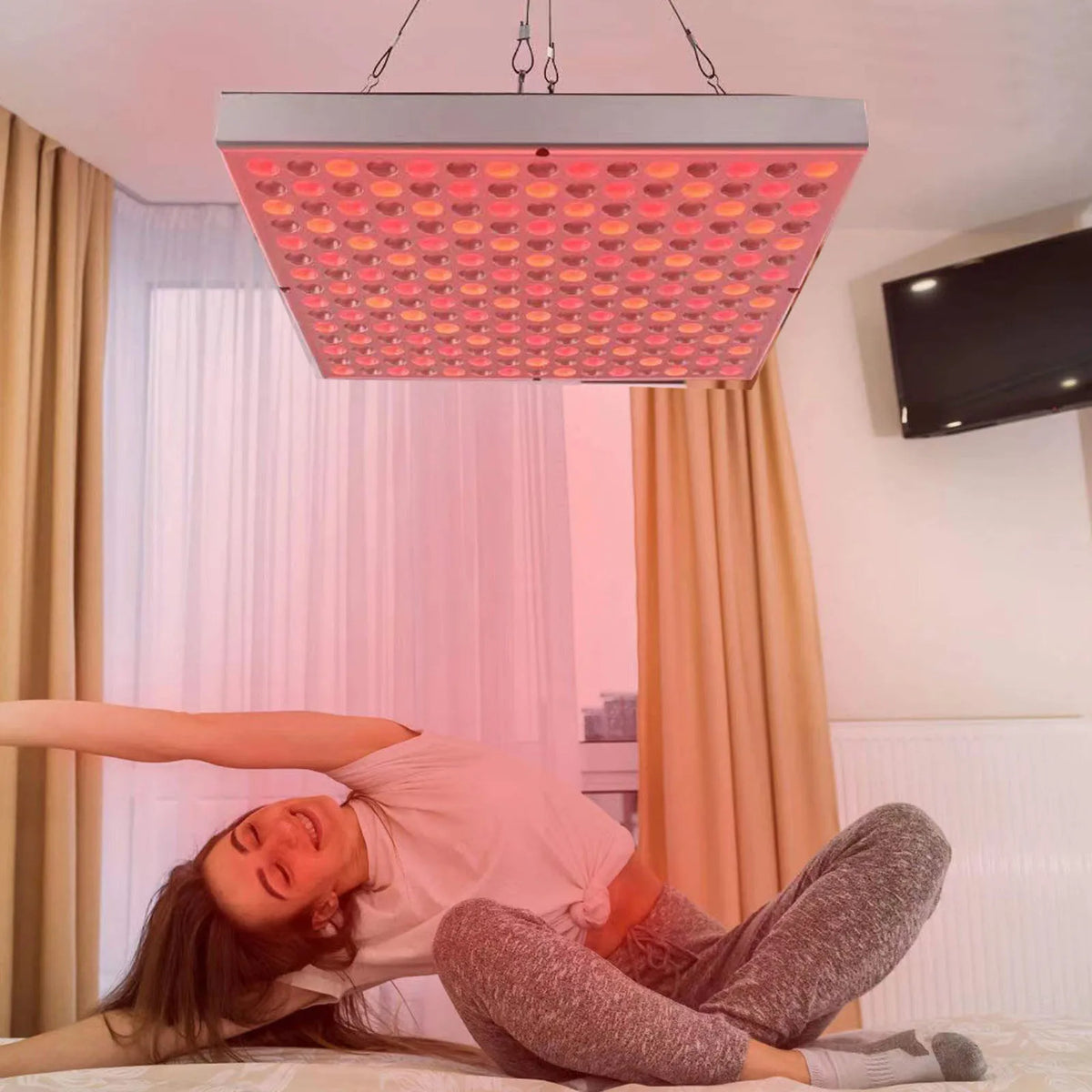 Red LED Light Panel with Listed 45W Power and 660nm 850nm Wavelengths, Combination Home Beauty Lamp with US or EU Plug Options for Manual-Guided Use