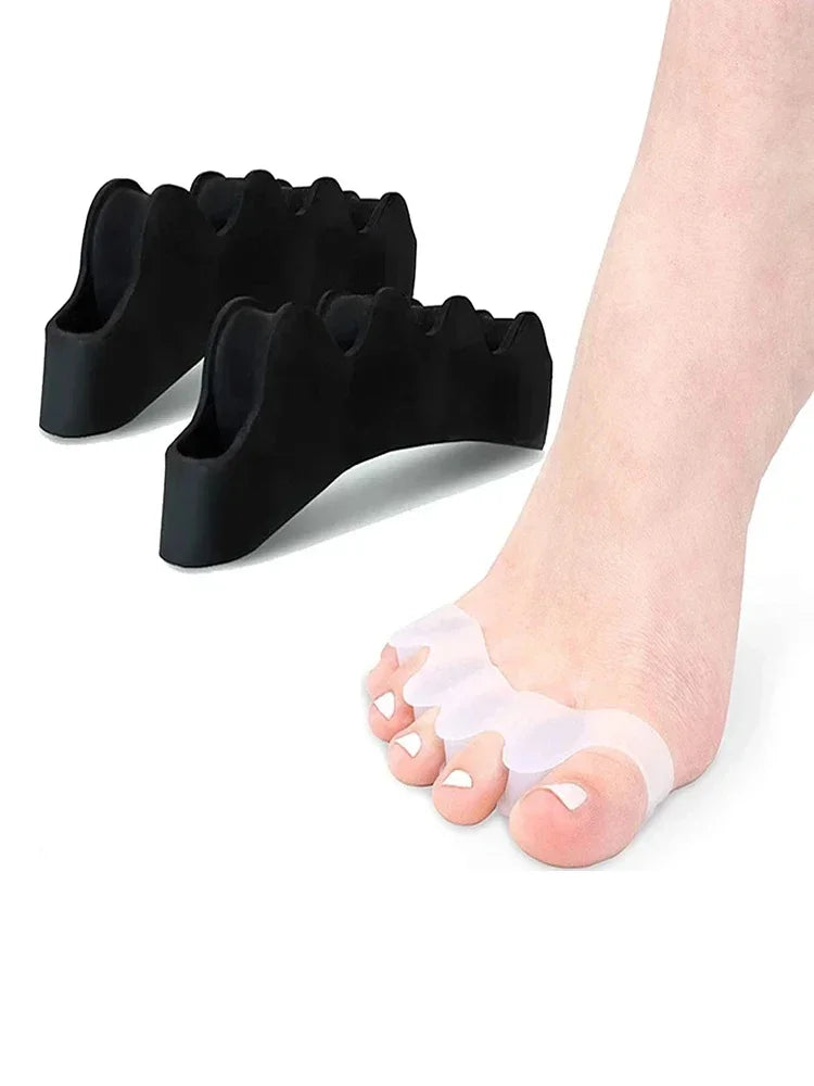 Gel Toe Separator Pair in White for Adults, Two-Piece Soft Silicone Foot Care Accessory with Washable Design and Listed 7.3 x 2.8 x 1.3cm Dimensions