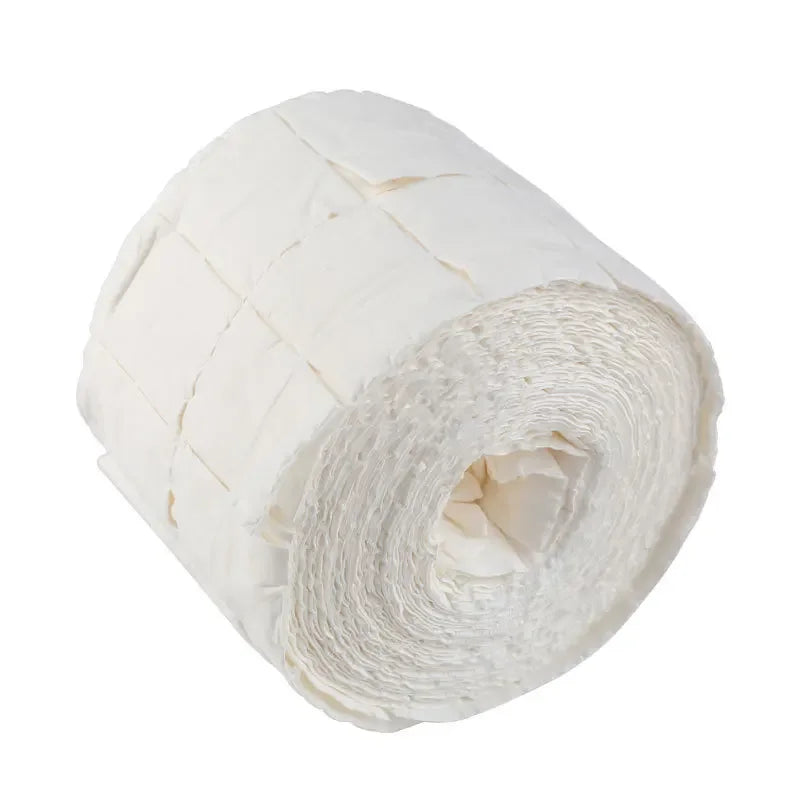 Rectangular Nail Wipe Roll in White with Listed 300 or 500-Piece Quantity References, TR66 or TR70 Options for Compatible Manicure and Makeup Cleaning