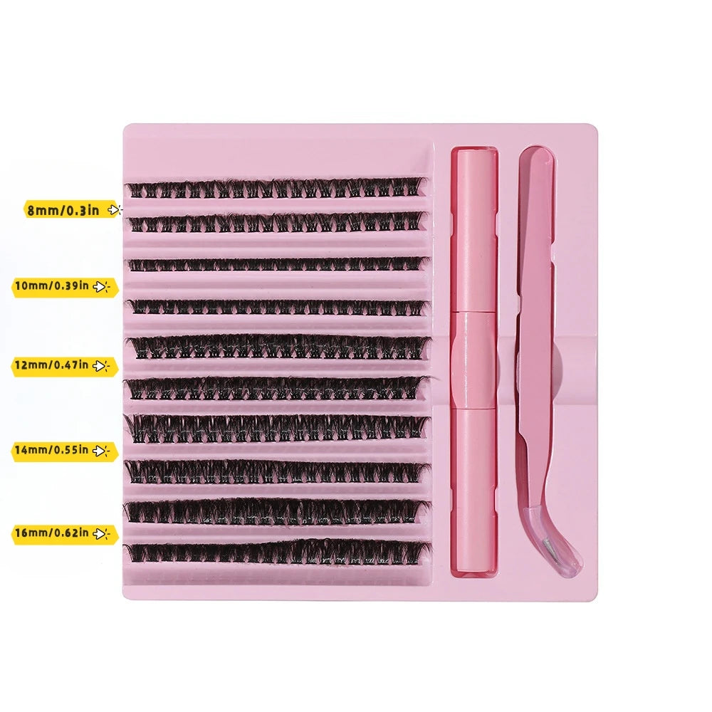 200-Piece Natural Lash Clusters with C-Curl and 10–16mm Mixed Length References, LC136 Style Options for Customized Adult Everyday and Occasion Eye Makeup