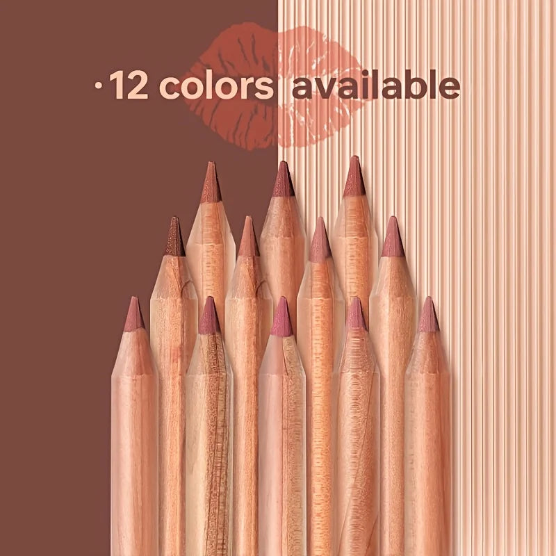 Matte Lip Liner Pencil with Twenty-Four Numbered Shade Choices, Listed Nude Finish Reference for Lip Outline Makeup, Everyday Looks and Personal Beauty Gifts