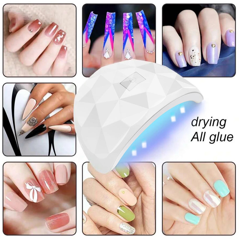 USB Nail Curing Lamp with Listed 18 LEDs, 60 and 120-Second Timers and Detachable Design, Pink, White or Upgraded White Options for Gel Manicures