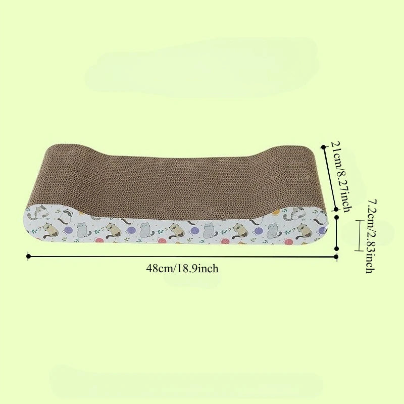 Corrugated Cardboard Cat Scratcher Board, Double-Sided Indoor Scratch Pad with Textured Paper Construction in Bony Type, S, Wave or W Style Options