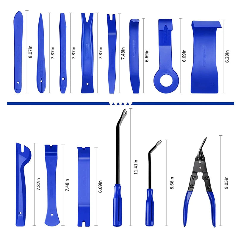 Car Panel Removal Tool Kit with 5, 11 or 41-Piece Options in Red or Blue, Manual Tools for Audio Surrounds, Door Panels, Moldings and Dashboard Trim