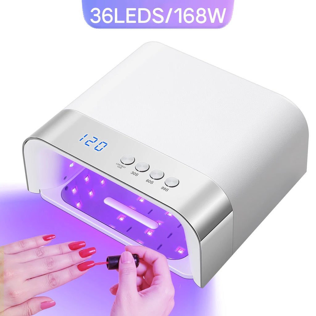 UV LED Nail Lamp Z38 with 36 Listed LEDs, Four Timer Settings and Infrared Auto Sensor, Magnetic Removable Base and White, Diamond or Red Options
