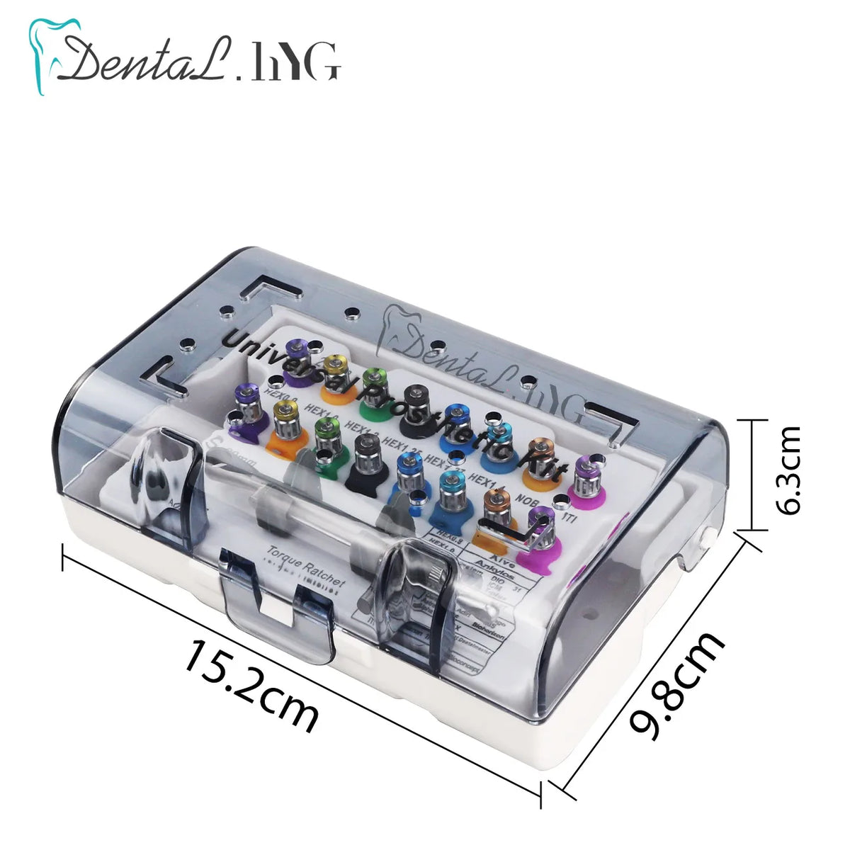 Implant Prosthodontic Driver Set with Adjustable Dental Torque Wrench, Listed 10-70 Ncm Range, Eight Short and Eight Long Drivers for Professional Review