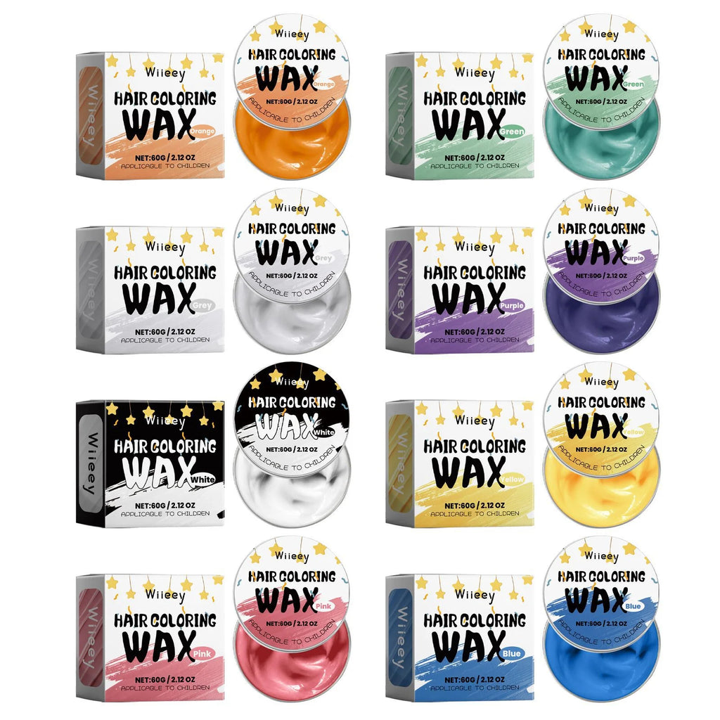 Temporary Hair Color Cream, 60g Boxed Styling Color in Eight Individual Shades for Creative Hairstyles, Costume Parties and At-Home Hair Makeup