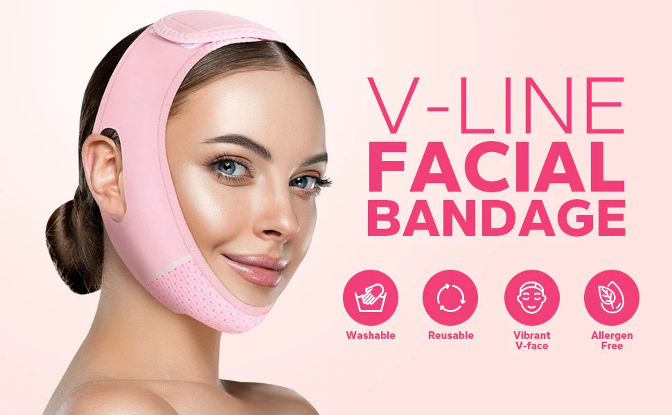 V-Shaped Chin Strap with Reusable Face Band Design, LKK03 Beauty Accessory for Adult Personal Care with Material and Fit Details to Check Before Use