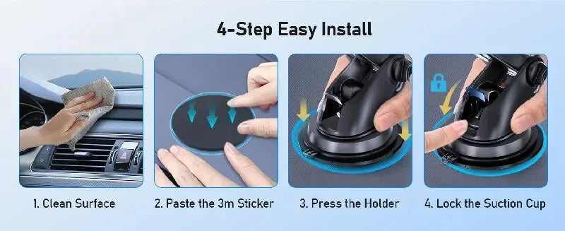 Suction Cup Car Phone Mount for Compatible Dashboard or Windshield Placement, Adjustable Smartphone Holder with Separate Air Vent Style Option