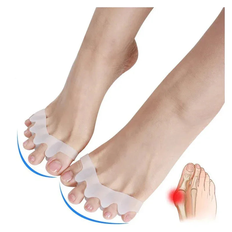 Gel Toe Separator Pair in White for Adults, Two-Piece Soft Silicone Foot Care Accessory with Washable Design and Listed 7.3 x 2.8 x 1.3cm Dimensions
