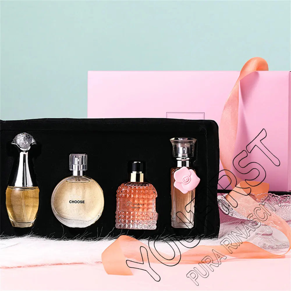 Women's Floral Perfume Gift Set, Fragrance Spray with Four-Piece Gift Box Wording and 100ml Option Label for Daily Scent Routines and Personal Gifting