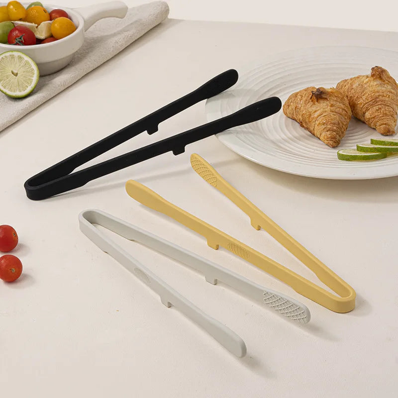 Silicone Kitchen Tongs with Wide-Tooth Grip and Extended Handle, Listed 26.5cm Serving Clip for Bread, Toast, Salad and Noodles with Color or 6PCS Options
